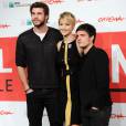 Jennifer Lawrence, Josh Hutcherson et Liam Hemsworth à la conférence de presse d'Hunger Games l'embrasement à Rome le 14 novembre 2013
