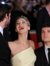 Jennifer Lawrence en pleine crise de rire à l'avant-première d'Hunger Games l'embrasement à Rome le 14 novembre 2013