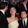 Jennifer Lawrence en pleine crise de rire à l'avant-première d'Hunger Games l'embrasement à Rome le 14 novembre 2013
