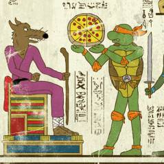 "Héroglyphes" : superbe série d'illustrations de super-héros sur papyrus à l'époque de l'Égypte ancienne