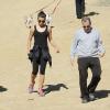 Lea Michele après-midi en famille pour une randonnée à Los Angeles, le 3 février 2014