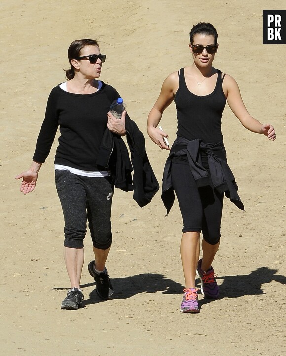 Lea Michele et ses parents : randonnée en famille, le 3 février 2014 à Los Angeles