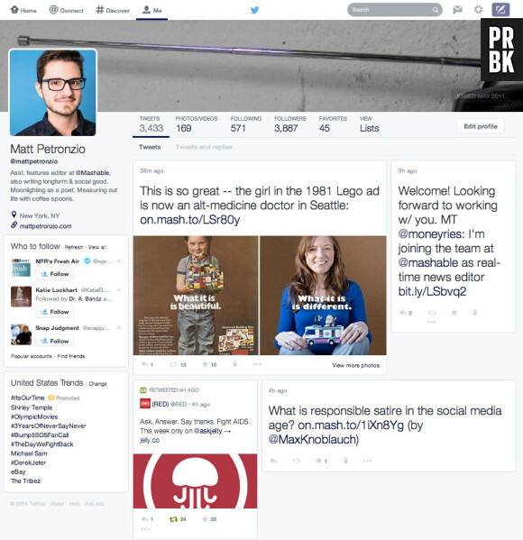 Twitter : un design ressemblant à la Timeline de Facebook en préparation ?