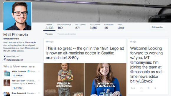 Twitter : un nouveau design de profil inspiré par Facebook