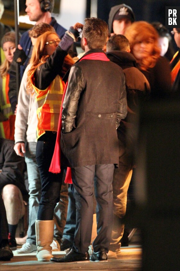Glee saison 5 : Chris Colfer soigné après une blessure sur le tournage, le 25 février 2014 à Los Angeles