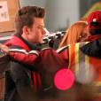 Glee saison 5 : Chris Colfer tourne une scène de l'épisode 15, le 25 février 2014 à Los Angeles