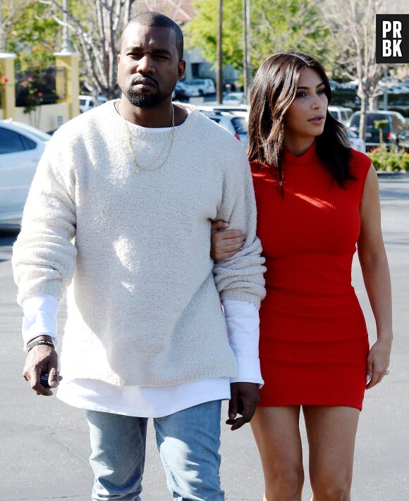Kanye West et Kim Kardashian à Los Angeles le 14 mars 2014