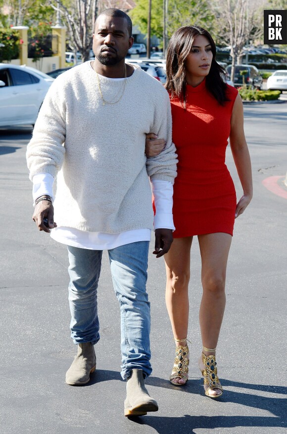 Kanye West et Kim Kardashian se baladent à Los Angeles le 14 mars 2014