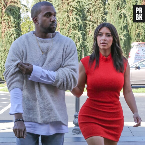 Kanye West et Kim Kardashian se promènent à Los Angeles le 14 mars 2014