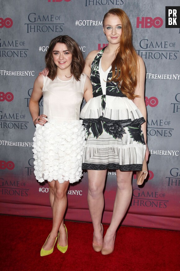 Sophie Turner et Maisie Williams à l'avant-première de la saison 4 de Game of Thrones à New York le 18 mars 2014