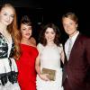Sophie Turner, Maisie Williams, Alfie Allen et sa fiancée à l'avant-première de la saison 4 de Game of Thrones à New York le 18 mars 2014