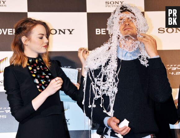 Emma Stone et Andrew Garfield font la promo de The Amazing Spider-Man, le 31 mars 2014 à Tokyo