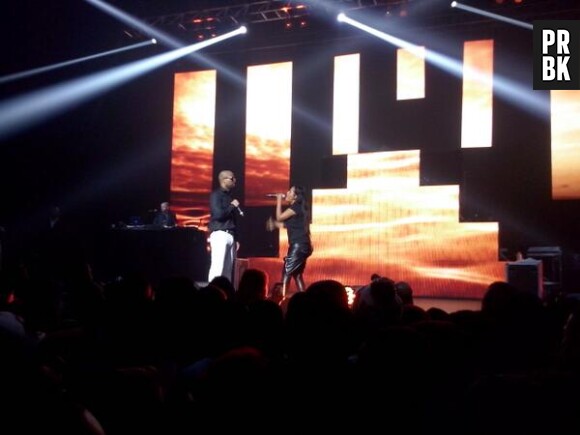 Rohff avec Amel Bent en concert au Zénith de Paris, le 11 avril 2014