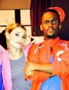 Black M avec Issa Doumbia, Joy Esther et Jean-Baptiste Shelmerdine sur le tournage de Nos Chers Voisins