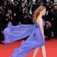 Jessica Chastain et sa robe qui s'envole, le 19 mai 2014 au festival de Cannes