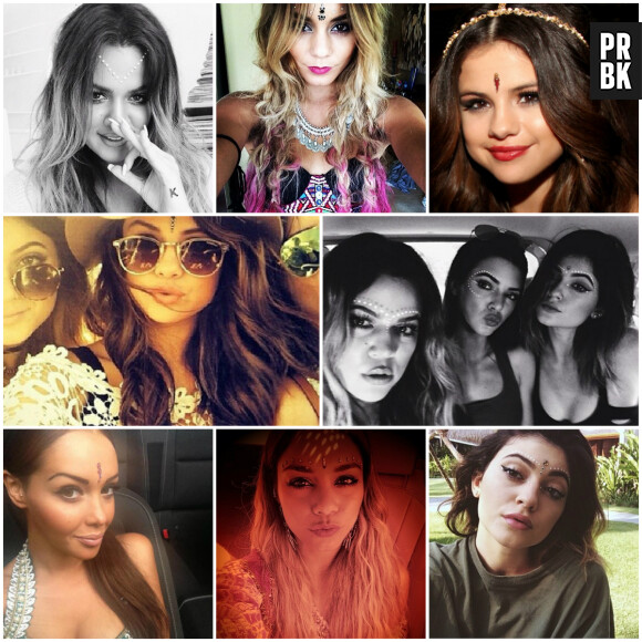 Selena Gomez, Vanessa Hudgens, Nabilla Benattia, Kendall et Kylie Jenner, Khloé Kardashian : le bindi, accessoire mode de l'été 2014