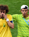 Thiago Silva console David Luiz après Brésil VS Allemagne, le 8 juillet 2014