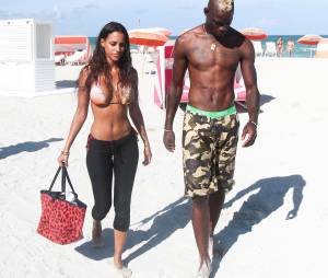 Mario Balotelli et Fanny Neguesha en vacances à Miami, le 11 juillet 2014