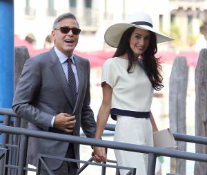 George Clooney et Amal Alamuddin : heureux &agrave; Venise apr&egrave;s leur mariage, le 29 septembre 2014