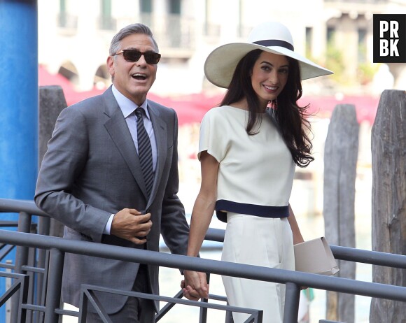 George Clooney et Amal Alamuddin : heureux à Venise après leur mariage, le 29 septembre 2014