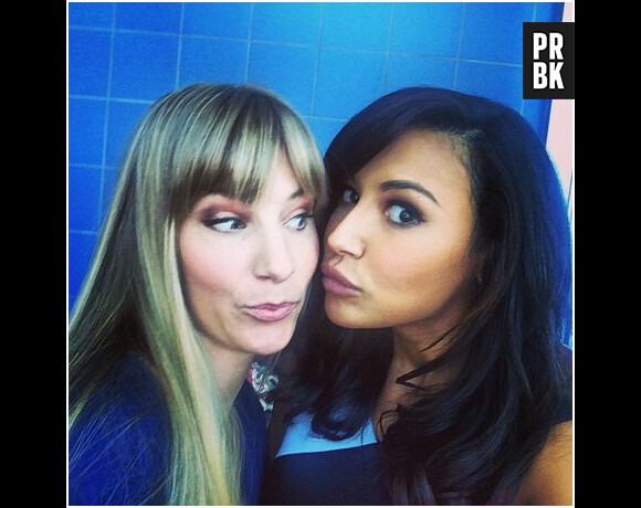 Naya Rivera et Heather Morris sur le tournage de Glee saison 6