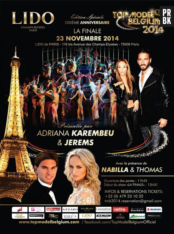 Nabilla Benattia, jury de la finale Top Model Belgium au Lido à Paris, le 23 novembre 2014
