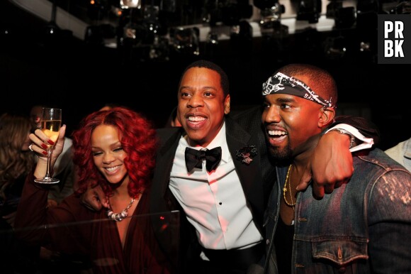 Jay Z (ici avec Rihanna et Kanye West) : le rappeur rachète la marque de champagne français Armand de Brignac