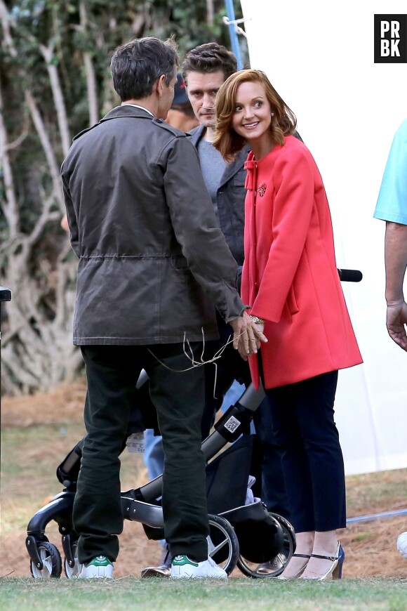 Glee saison 6 : Matthew Morrison et Jayma Mays sur le tournage, le 19 novembre 2014 à L.A