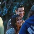 Glee saison 6 : rires pour Lea Michele et Darren Criss sur le tournage, le 19 novembre 2014 à L.A