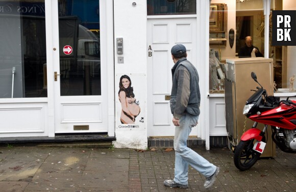 Kate Middleton enceinte et nue sur un graffiti signé Pegasus à Londres, novembre 2014