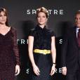 Monica Bellucci, Léa Seydoux et Christoph Waltz à l'annonce de James Bond 24 le 4 décembre 2014