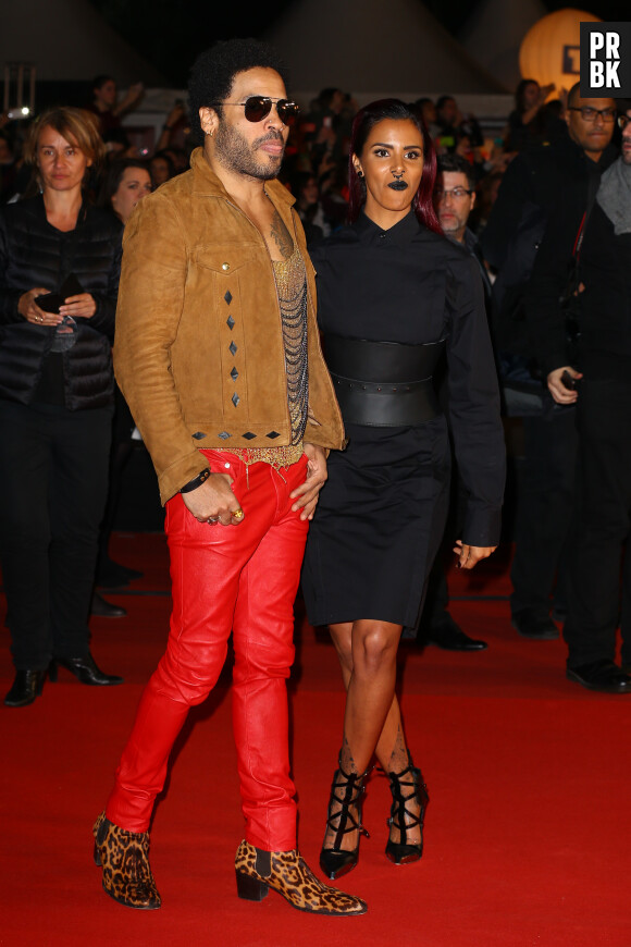 Shy'm et Lenny Kravitz : apparition remarquée sur le tapis rouge des NMA 2014, le 13 décembre à Cannes