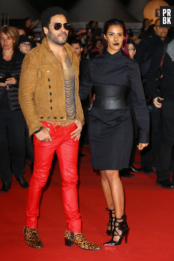 Shy'm et Lenny Kravitz aux NMA 2014, le 13 décembre à Cannes