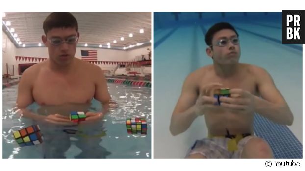 Le YouTubeur Kevin Hays résout 3 Rubik&#039;s Cube en une minute et en apnée