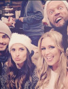 Aurélie Van Daelen, Shanna, Benjamin, Capucine Anav et Frédérique : selfie délirant sur le tournage du prime Les Anges fêtent Noël, le 11 décembre 2014