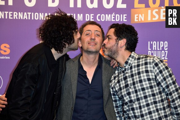 Max Boublil, Gad Elmaleh et Manu Payet à la cérémonie d'ouverture du Festival du film de comédie de l'Alple d'Huez, le 14 janvier 2015