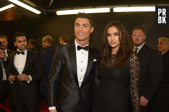 Cristiano Ronaldo et Irina Shayk en couple à la cérémonie du Ballon d'or 2013, le 13 janvier 2014 à Zurich