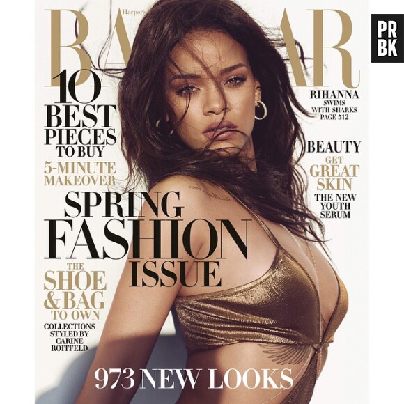 Rihanna en couverture du magazine Harper's Baazar de mars 2015