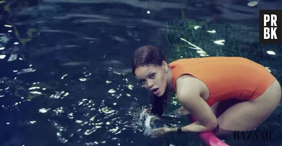 Rihanna prête à nager parmi les requins pour le magazine Harper's Bazaar, février 2015