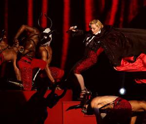 Madonna : gamelle aux Brit Awards 2015, à Londres, le 25 février