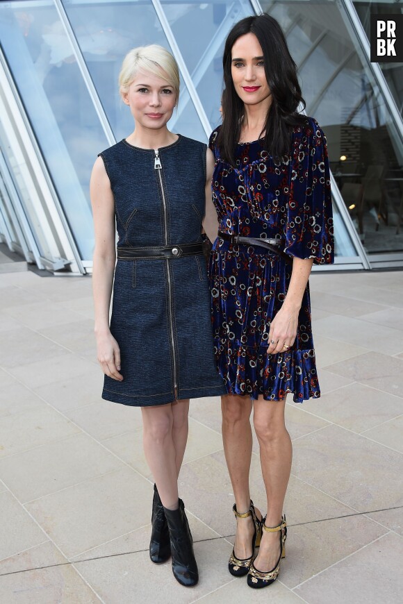 Michelle Williams et Jennifer Connelly au défilé Louis Vuitton de la Fashion Week, le 11 mars 2015 à Paris