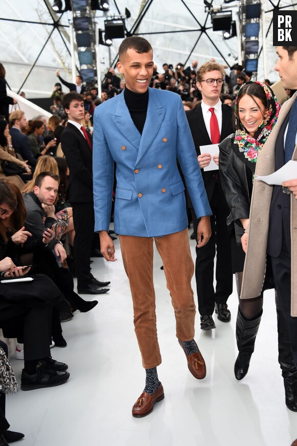 Stromae au défilé Louis Vuitton de la Fashion Week, le 11 mars 2015 à Paris