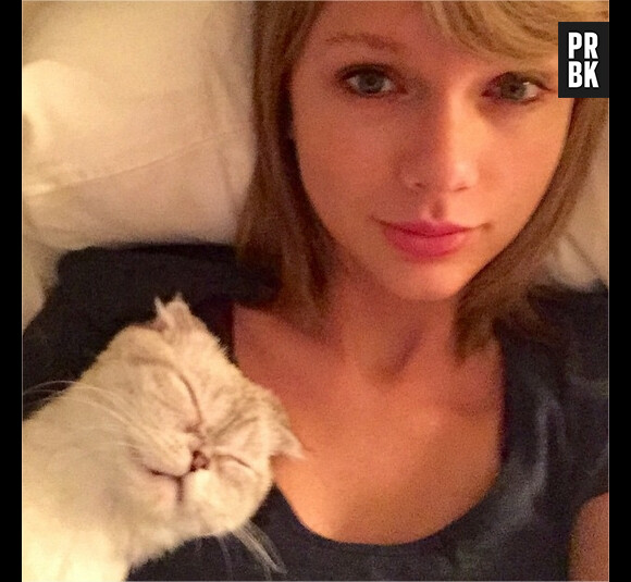 Taylor Swift et son chat Olivia sur une photo