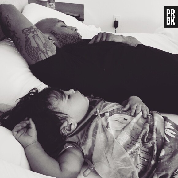 Booba avec sa fille Luna sur Instagram, le 21 mars 2015