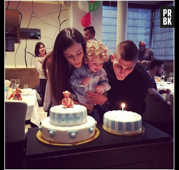 Marco Verratti et sa copine Laura Zazzara fêtent les 1 an de leur fils Tommaso en mars 2015