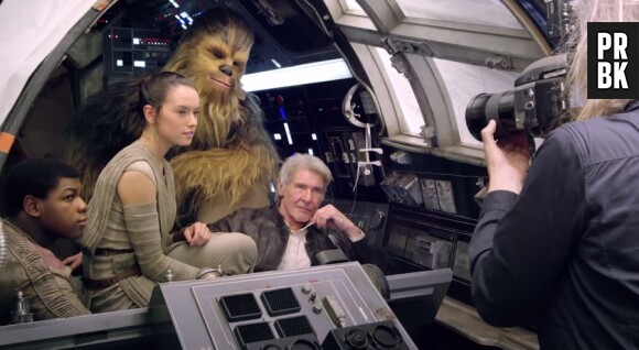 Star Wars 7 : John Boyega, Daisy Ridley et Harrison Ford durant le shooting du magazine Vanity Fair