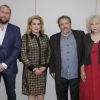 Catherine Deneuve, François Damien et l'équipe du film Le tout nouveau testament à Cannes le 17 mai 2015