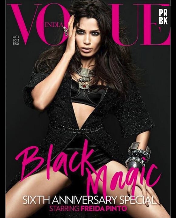 Freida Pinto sexy en Une de Vogue India