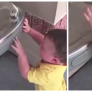Adorable : un enfant en galère totale devant une fontaine à eau... automatique