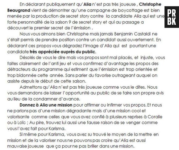 Christophe Beaugrand accusé de boycotté Alia sur Twitter